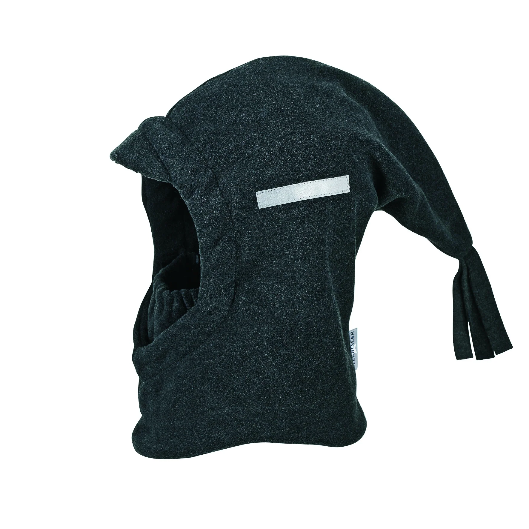 Schalmütze aus Microfleece mit Zipfel und Schirm