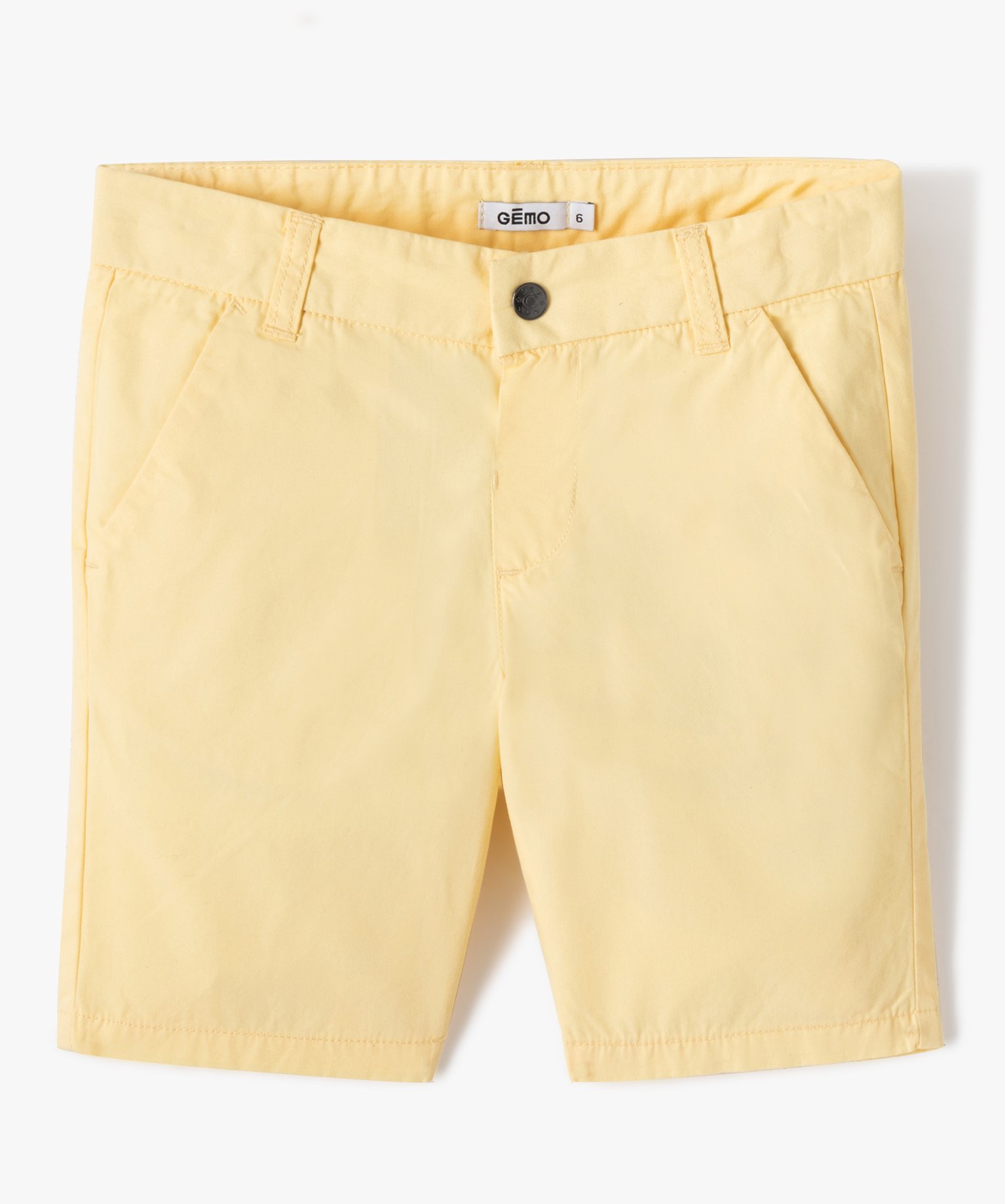 Bermuda Garçon en toile de coton jaune | GEMO