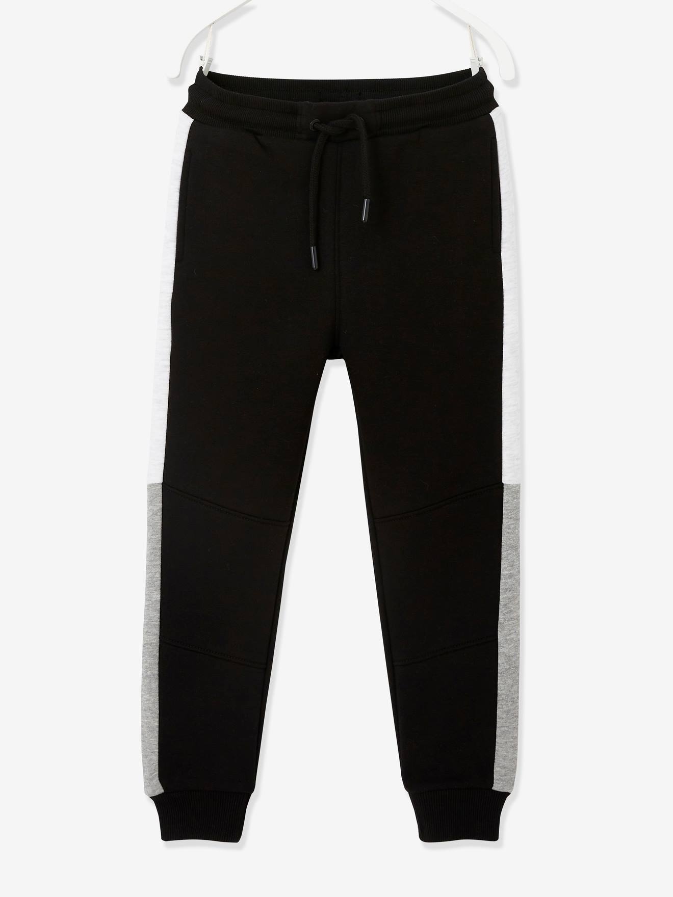 Pantalon jogging bandes côtés garçon. vert sapin