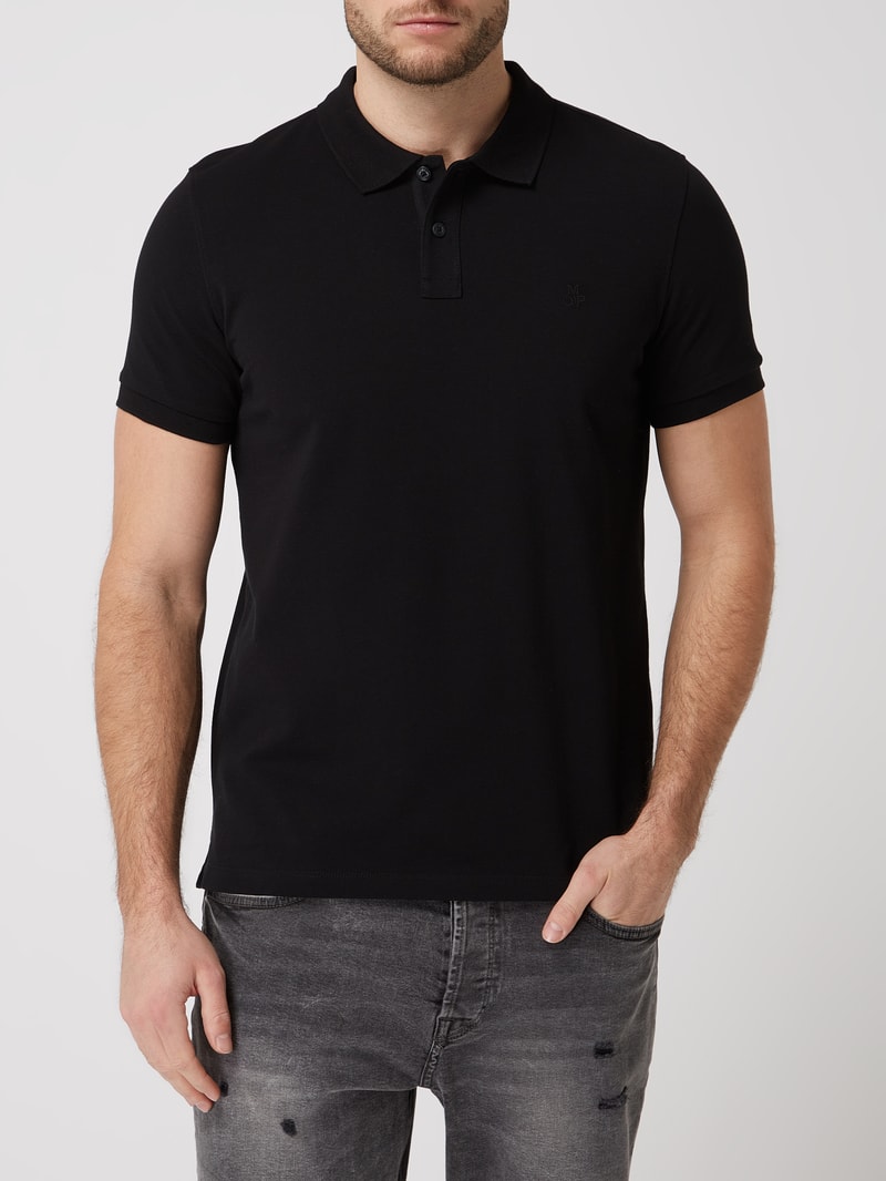 Poloshirt aus Baumwolle in schwarz