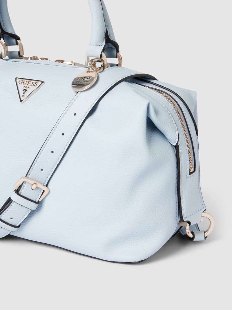 Handtasche mit Label-Detail Modell 'KERSTI' in hellblau