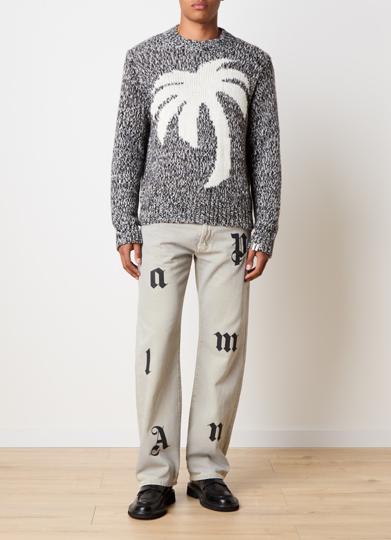 Palm Angels Chunky knitted sweater in wool blend with knitted pattern