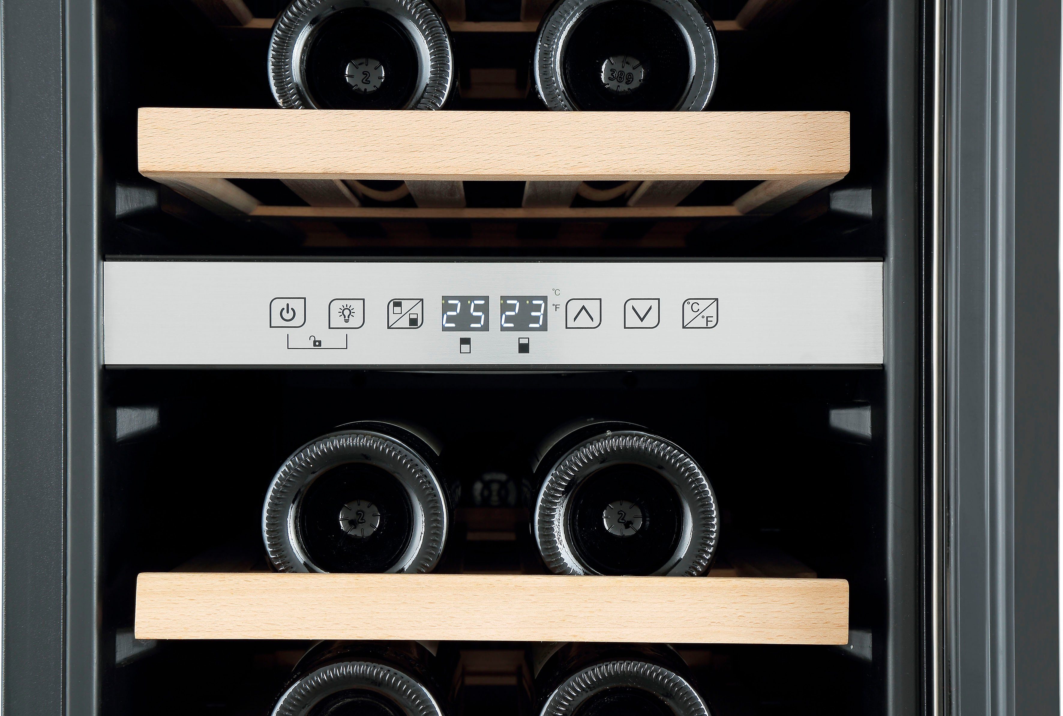 Hanseatic Weinkühlschrank HWC31GCIA, für 31 Standardflaschen á 0,75l,unterbaufähig