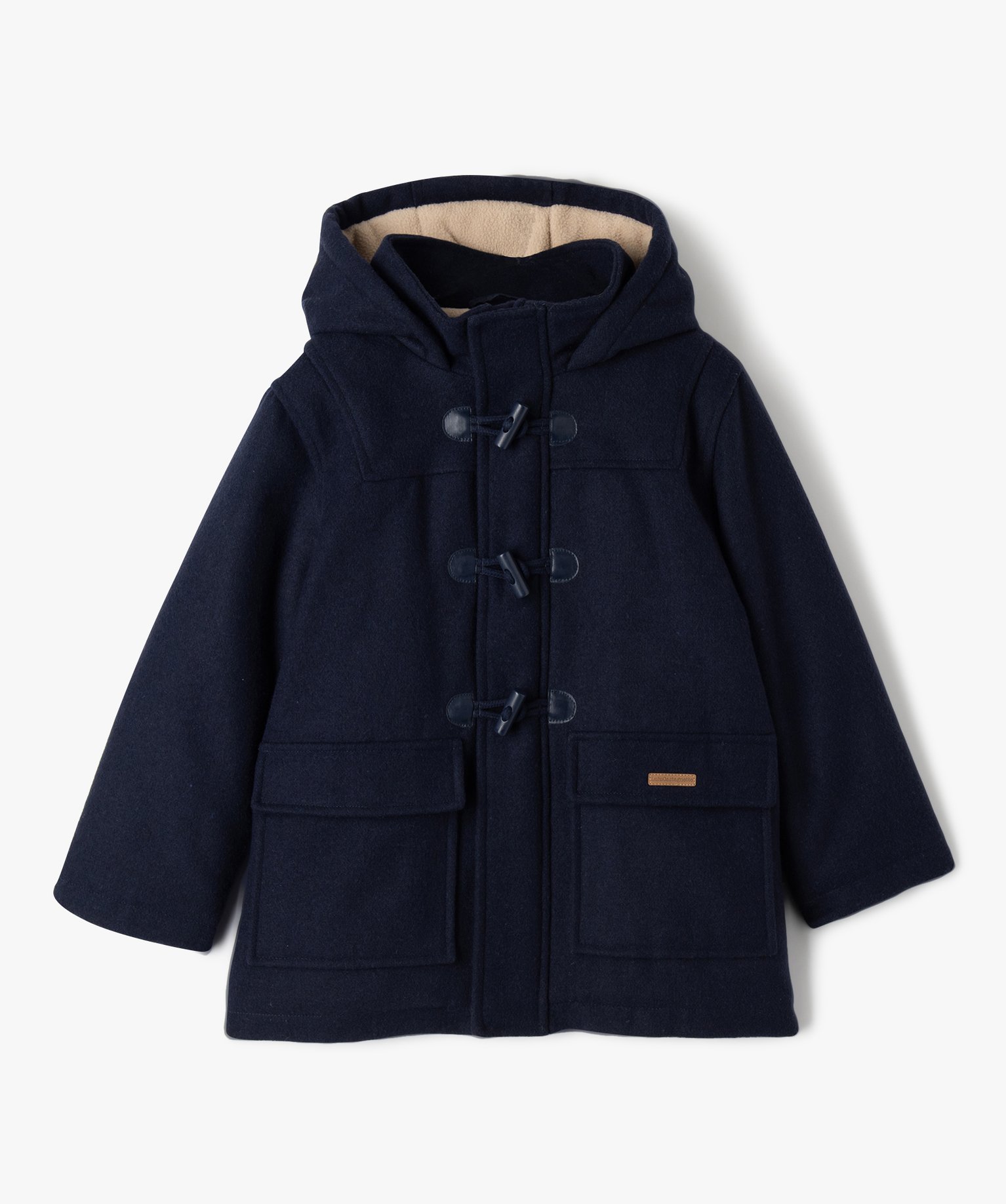 Caban en drap de laine à capuche Garçon - LuluCastagnette marine | GEMO