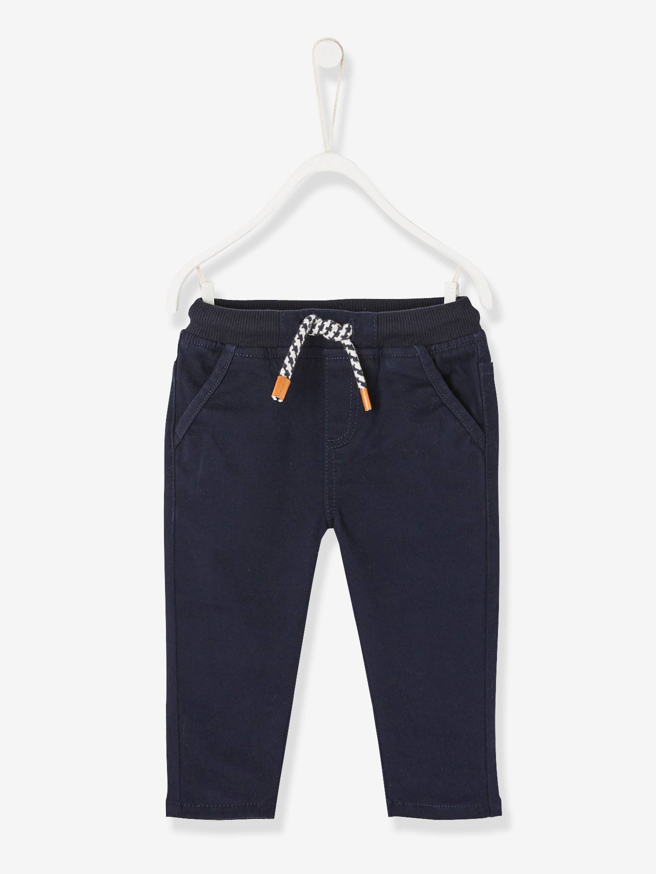 Pantalon en sergé doublé bébé garçon beige poudré