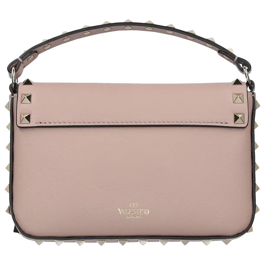 Valentino Garavani - Schultertasche ROCKSTUD Kalbsleder - beige