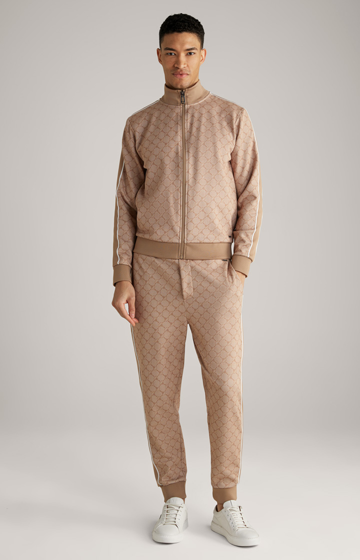 Cornflower-Sweatjacke Tayfun in Beige gemustert