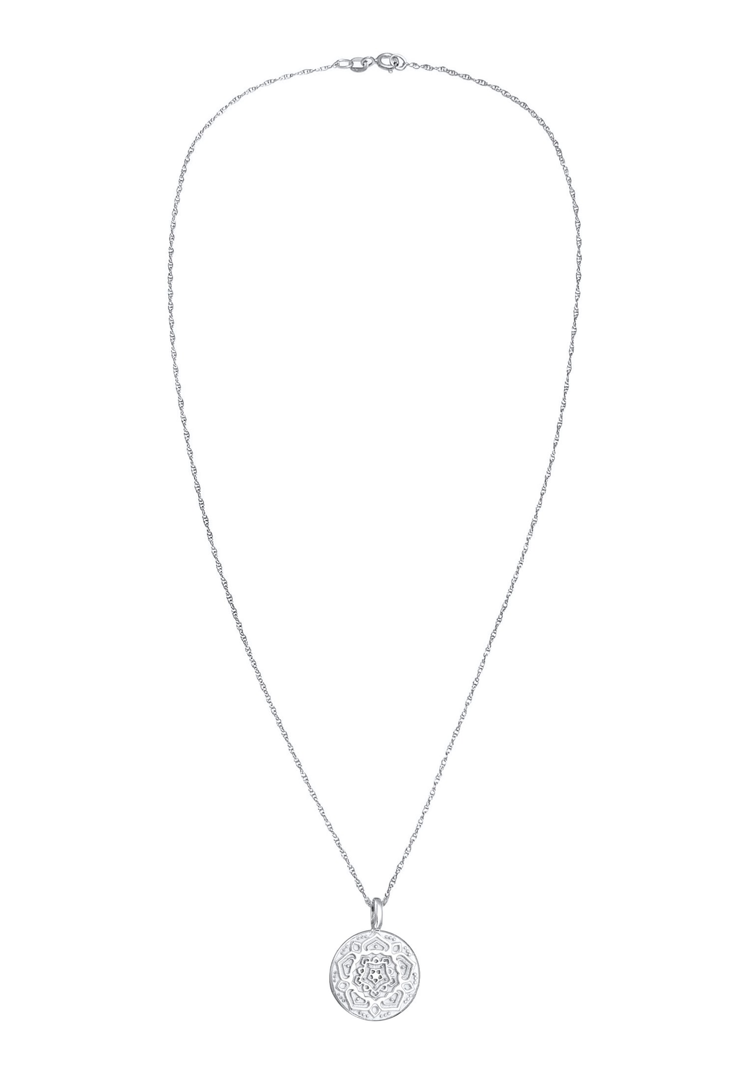 Elli Women's Round Mandala Pendant in 925 Sterling Silver