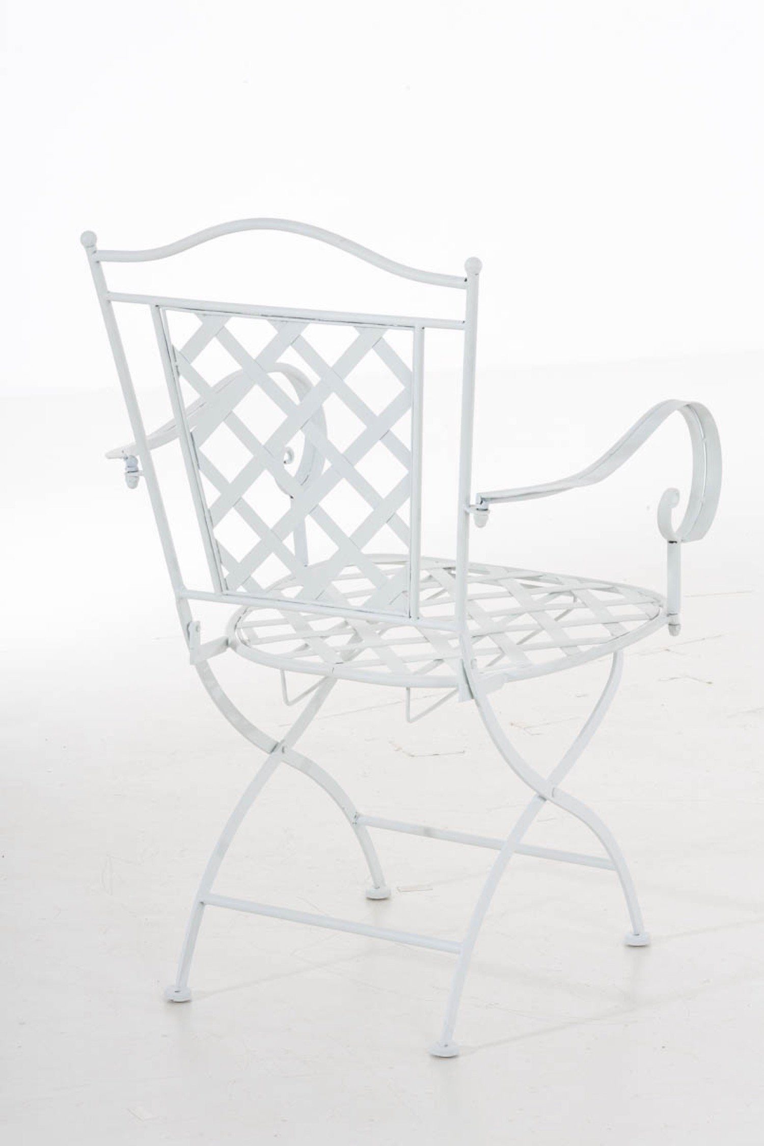 TPFGarden Gartenstuhl Athan - für Garten, Balkon, Terrasse - Farbe: weiß (Hochwertiger und stabiler Metallstuhl aus handgefertigtem Eisen, 1 St), Balkonstuhl, Bistrostuhl - Maße (TxBxH): 51 x 56 x 93cm