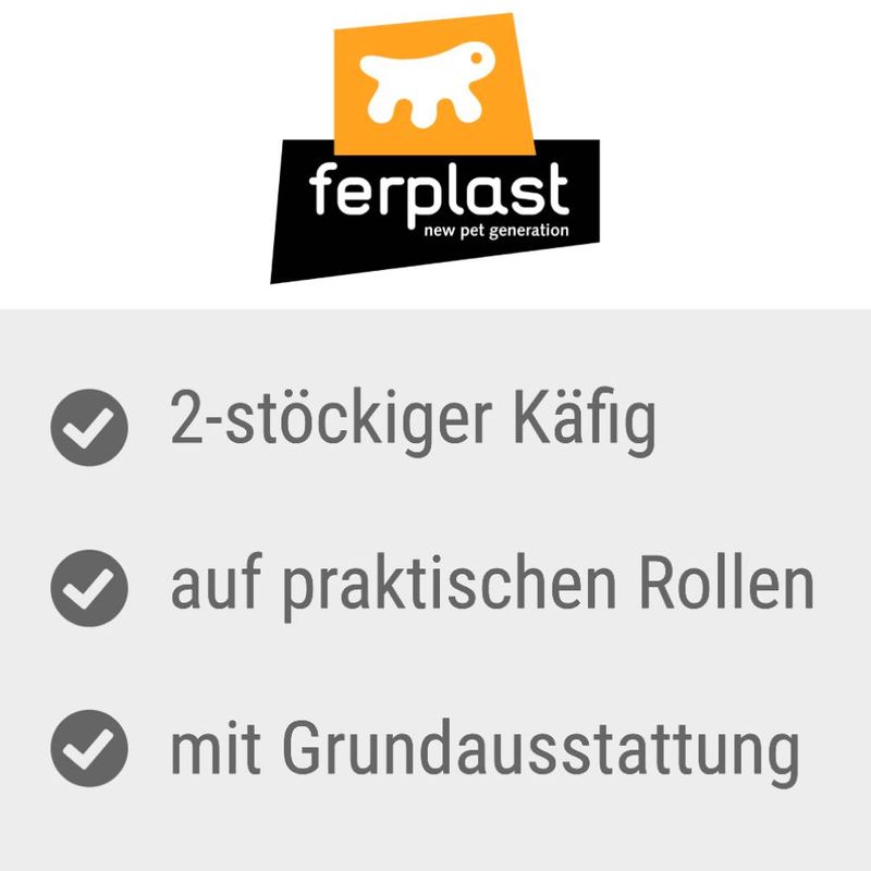 Ferplast Kaninchenkäfig Vital 120 2-stöckig