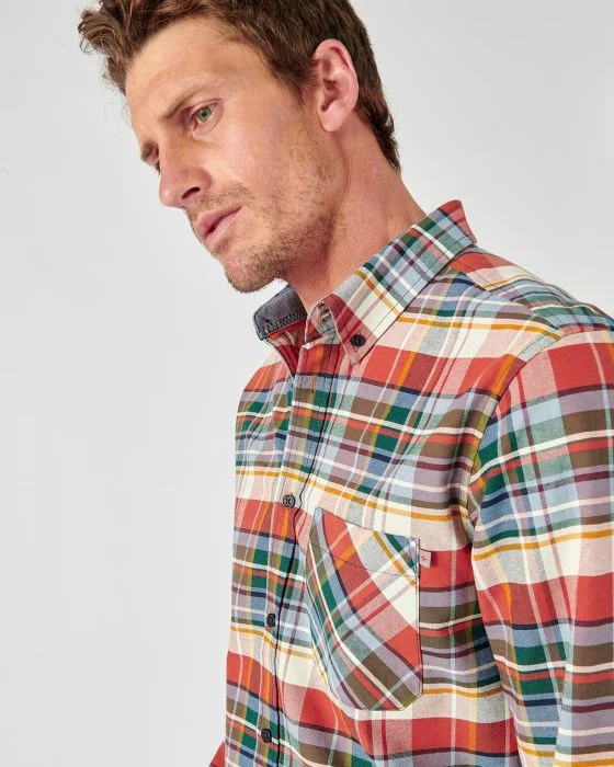 Chemise carreaux Oxford pur coton manches longues
