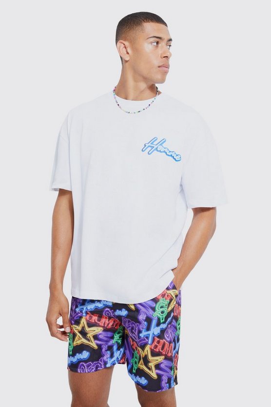 Oversize Homme T-Shirt & Badehose
