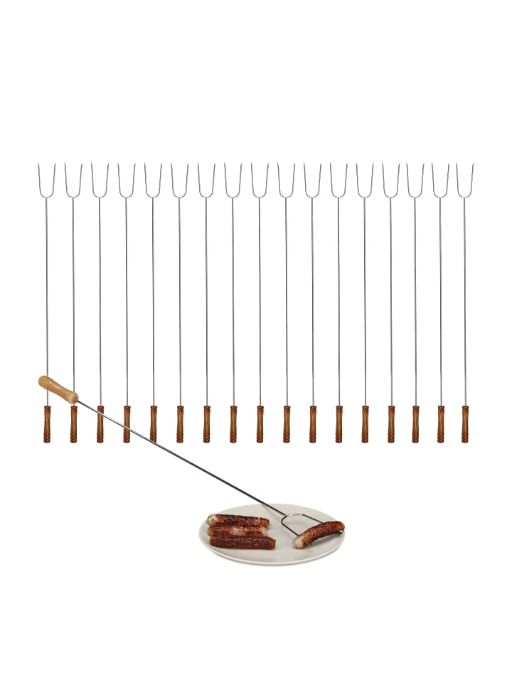 relaxdays 18x Grillspieße in Silber/ Natur günstig kaufen onesize