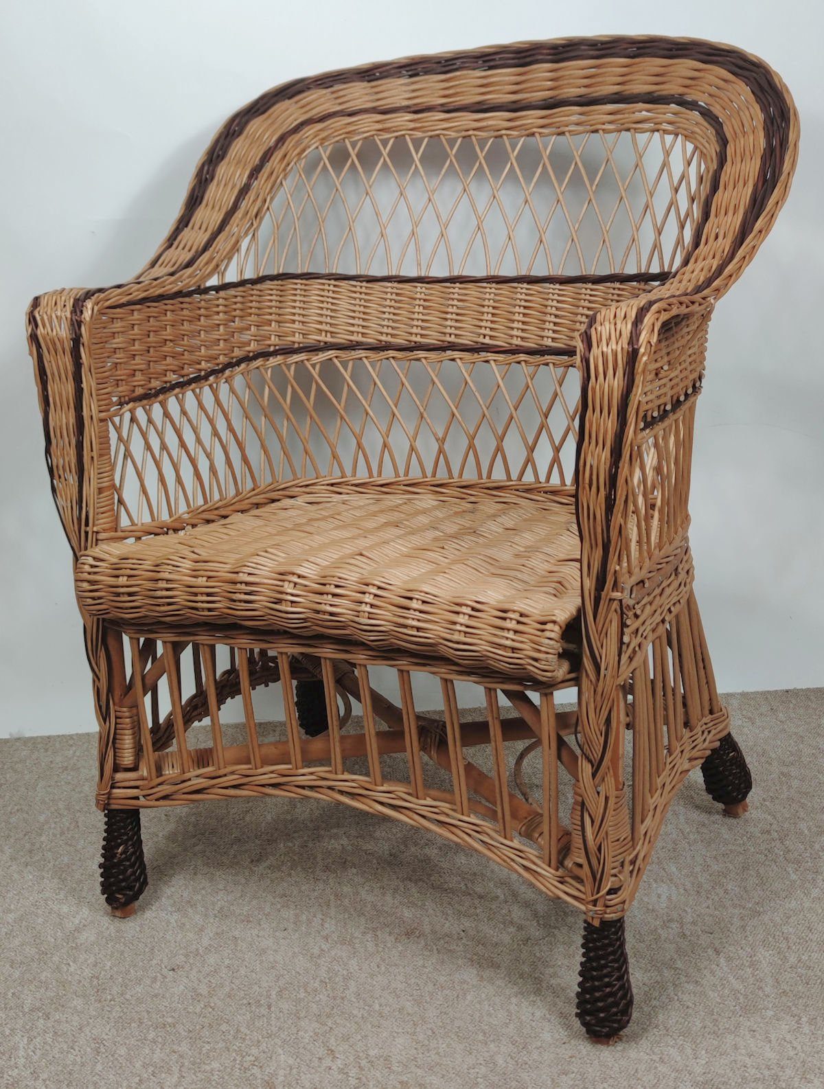 Rattani Rattanstuhl Korbstuhl, Korbsessel Weide, Model Ingvar Rattansessel