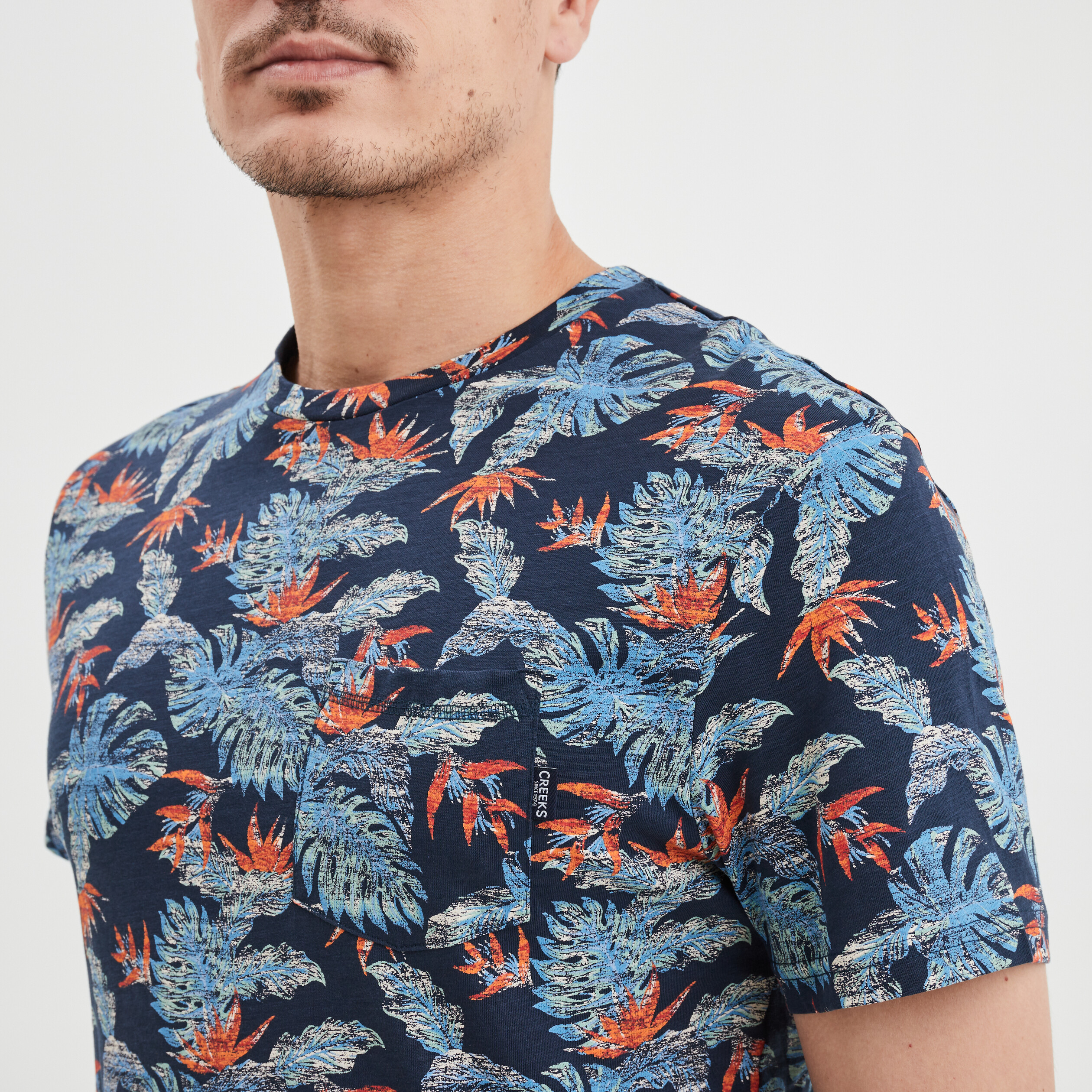T-shirt manches courtes Creeks bleu marine homme | La Halle
