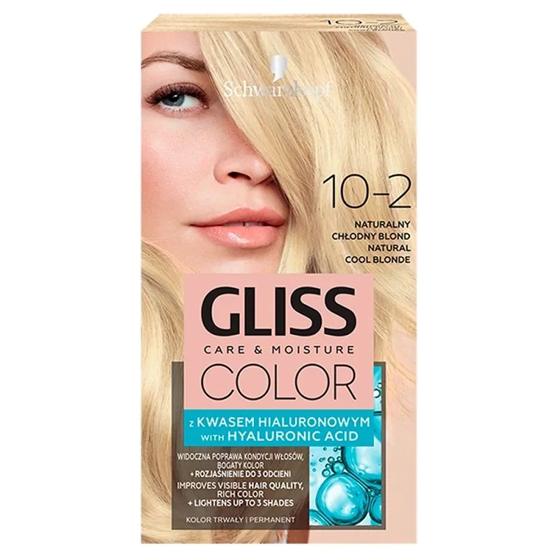 Gliss Color 10-2 Prirodna hladno plava boja za kosu.