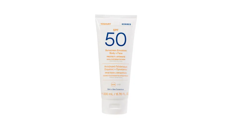 KORRES YOGHURT Sonnenschutz-Emulsion für Körper und Gesicht SPF50 200 ml