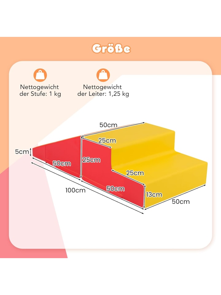 COSTWAY 2 TLG. Schaumstoffbausteine Kinder in Orange günstig kaufen onesize