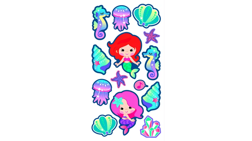 folia Pailletten-Sticker MERMAID 1 Blatt
