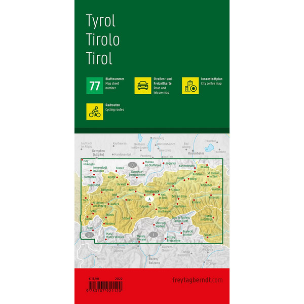 TIROL, STRAßEN- UND FREIZEITKARTE 1:150.000