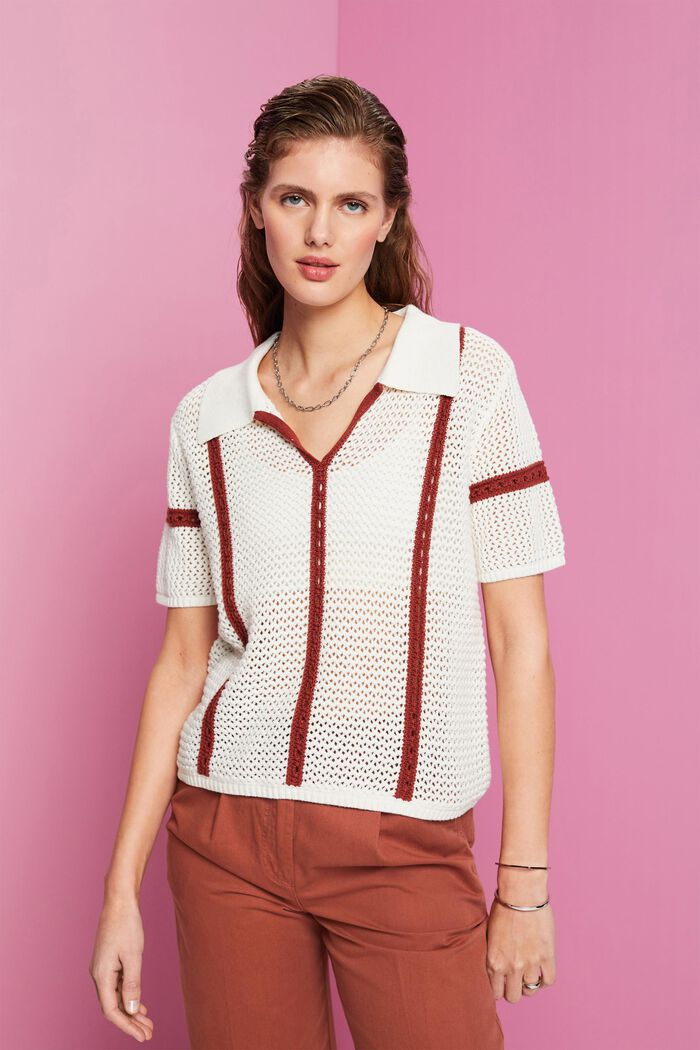 Kurzärmeliger Pullover mit Polokragen