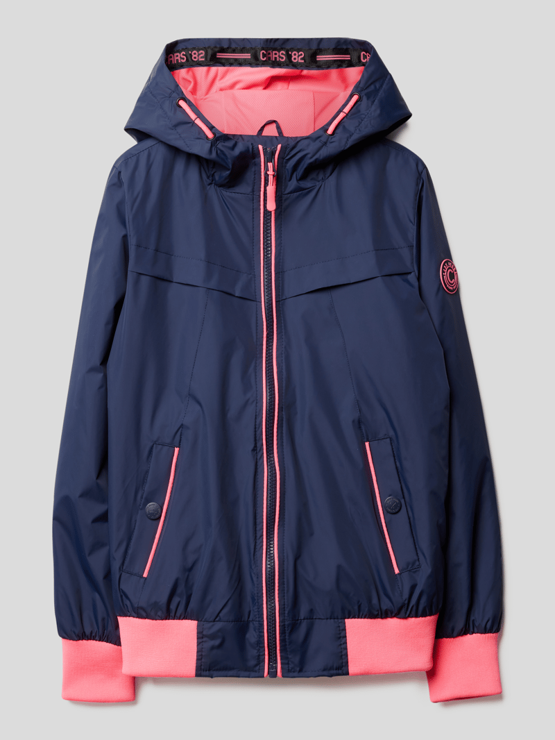 Jacke in Two-Tone-Machart in marineblau