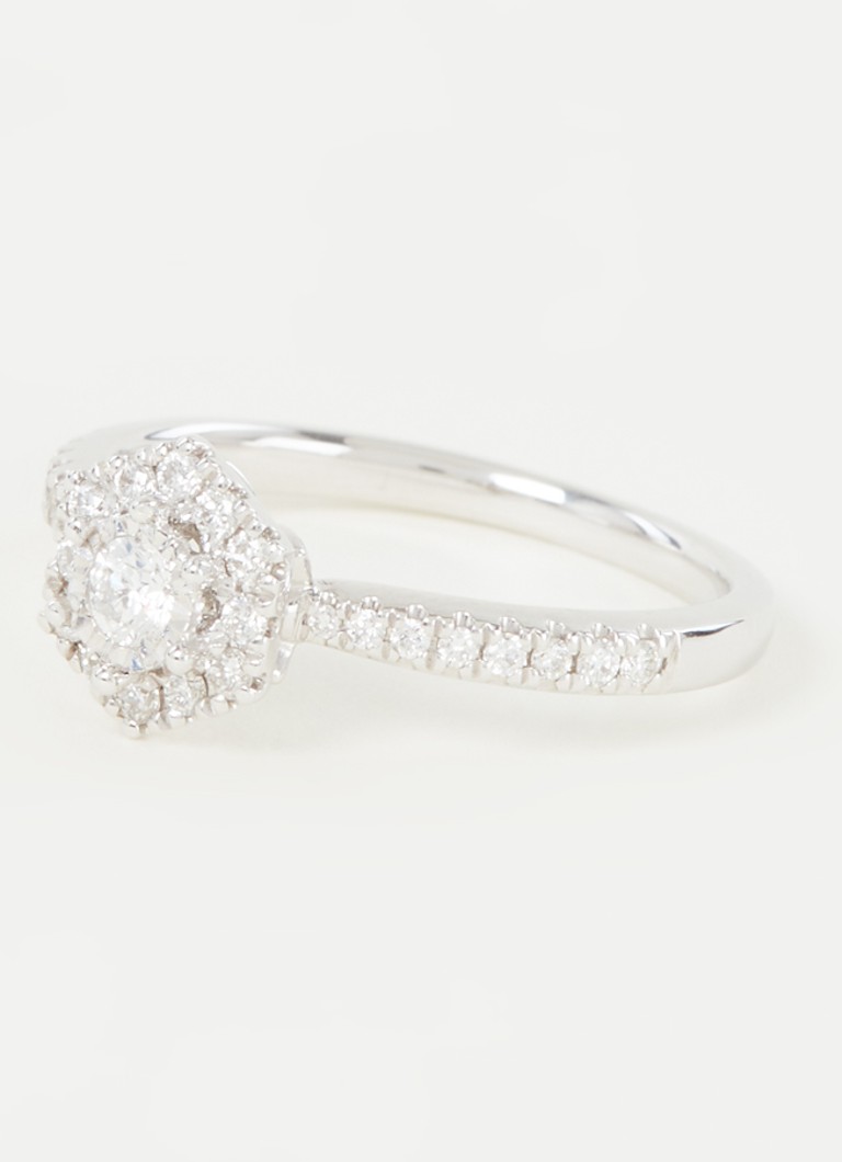 Diamond Point Beehive limited edition ring in 14k white gold with brilliant-cut diamonds