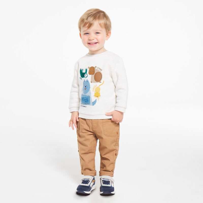 Pantalon coton modulable marron bébé garçon
