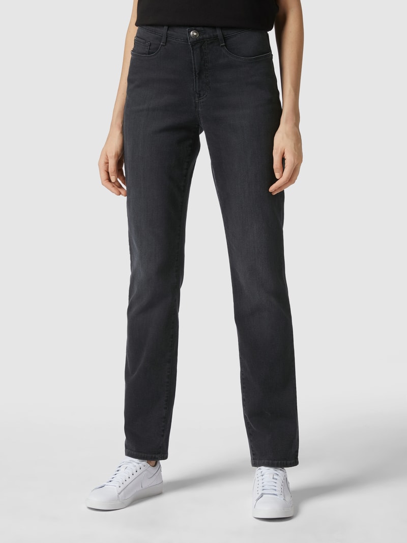 Jeans in gerader Passform mit Stretch-Anteil Modell 'STYLE.CAROLA' in dunkelgrau