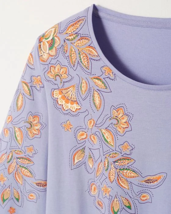 Tee-shirt imprimé placé floral