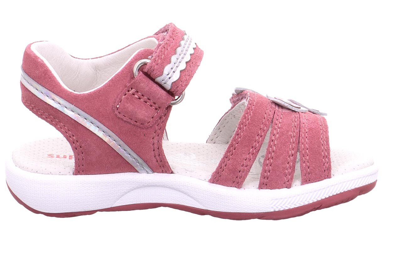 EMILY - Pink/SilberSandale mit Klettverschluss