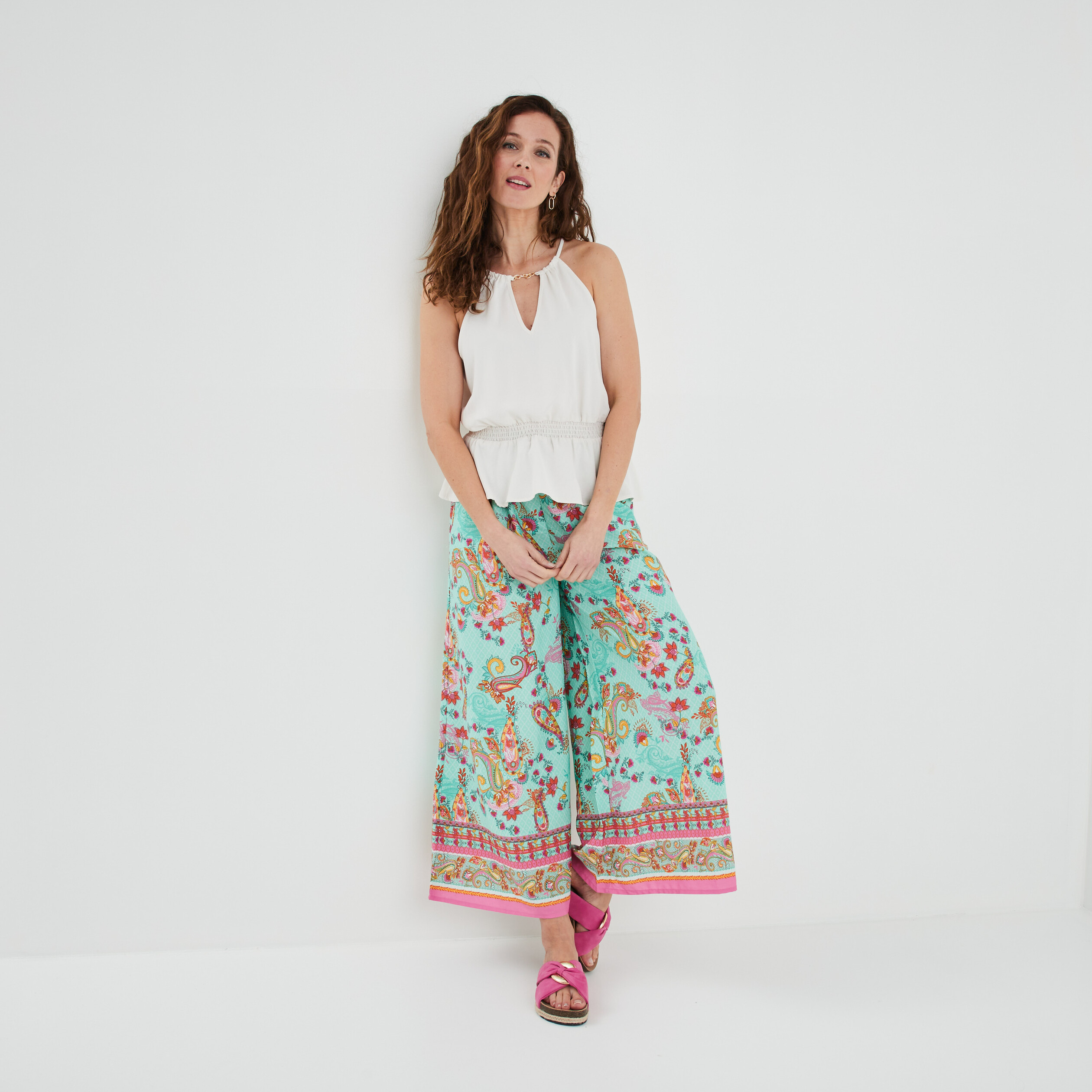 Blouse col avec chaîne Mosquitos blanc femme | La Halle