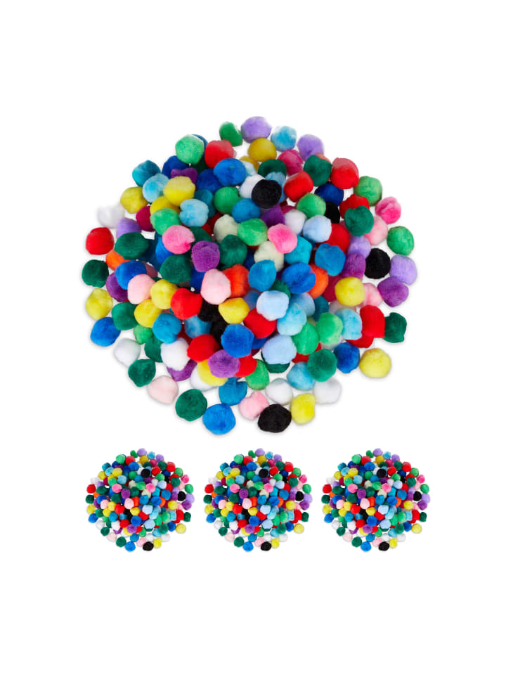 relaxdays 800x Pompons in Bunt - Ø 2 cm günstig kaufen onesize