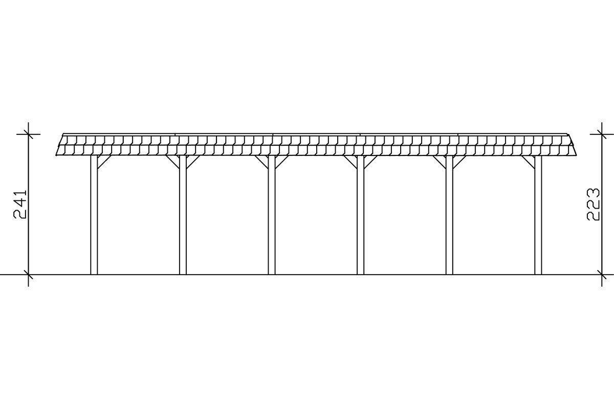 Skanholz Einzelcarport Spreewald, BxT: 345x893 cm, 206 cm Einfahrtshöhe