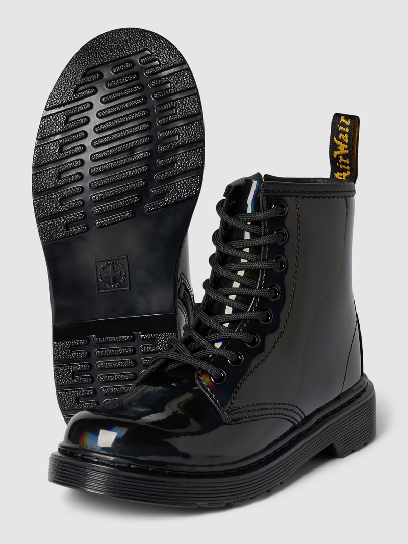 Boots aus Leder in schwarz