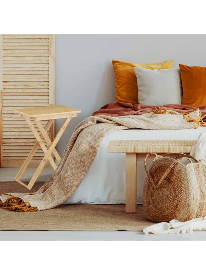 relaxdays Beistelltisch in Natur - (B)40 x (H)52 x (T)31 cm günstig kaufen onesize