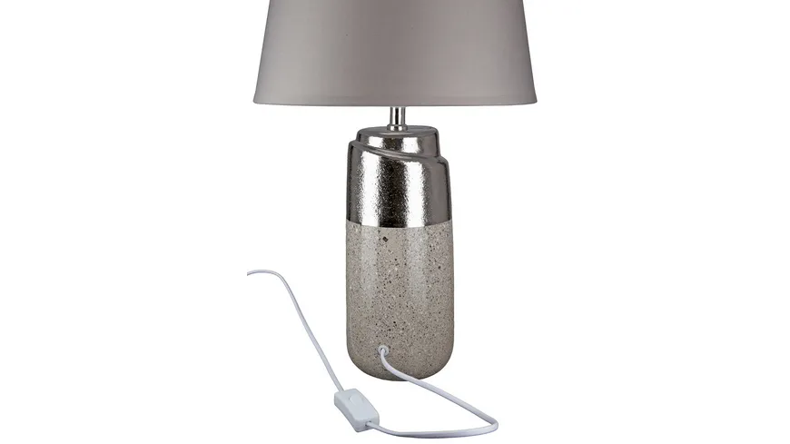 GILDE Lampe Marmo H=52cm silber, grau