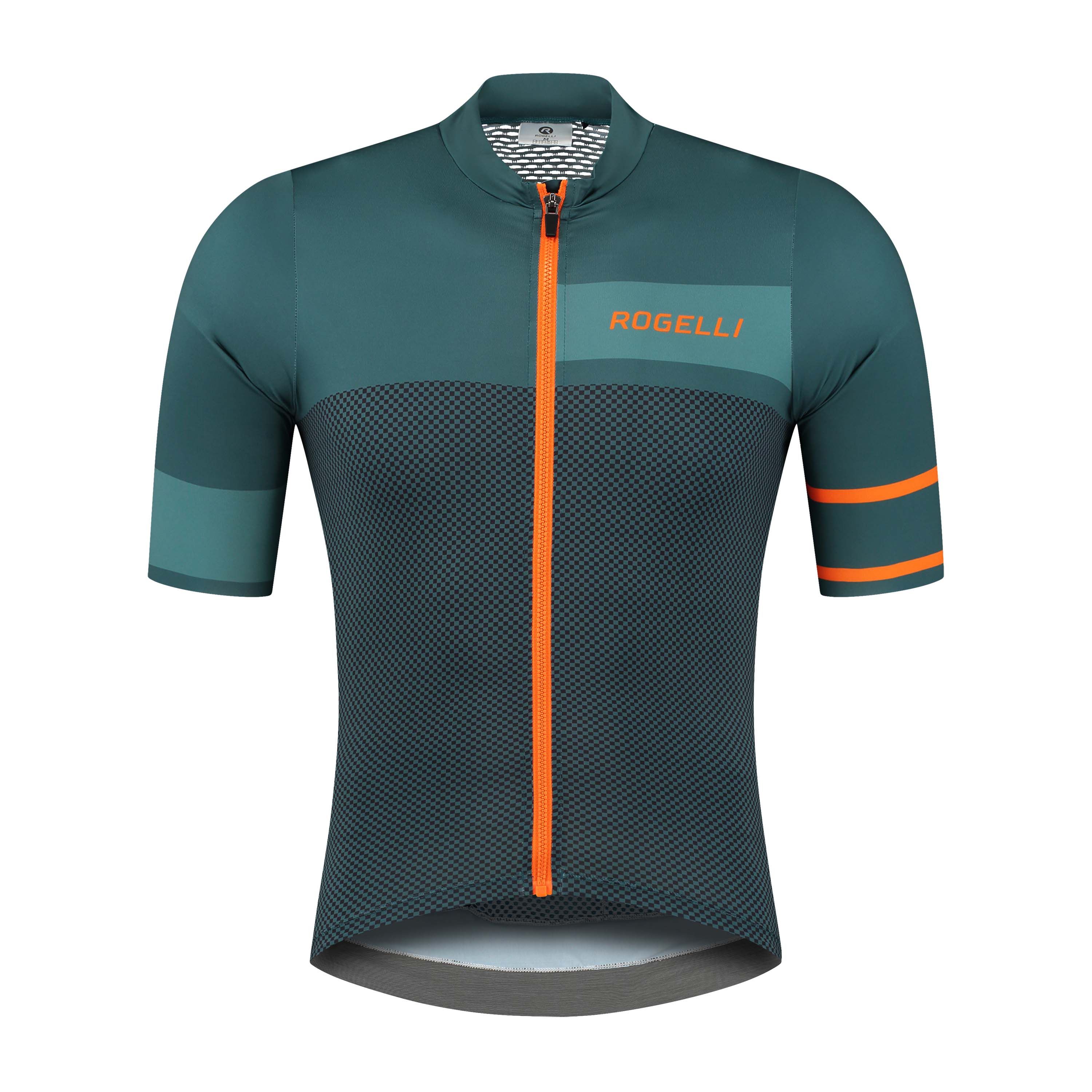 Rogelli Block Grün/Orange Herren Radtrikot Kurzarm
