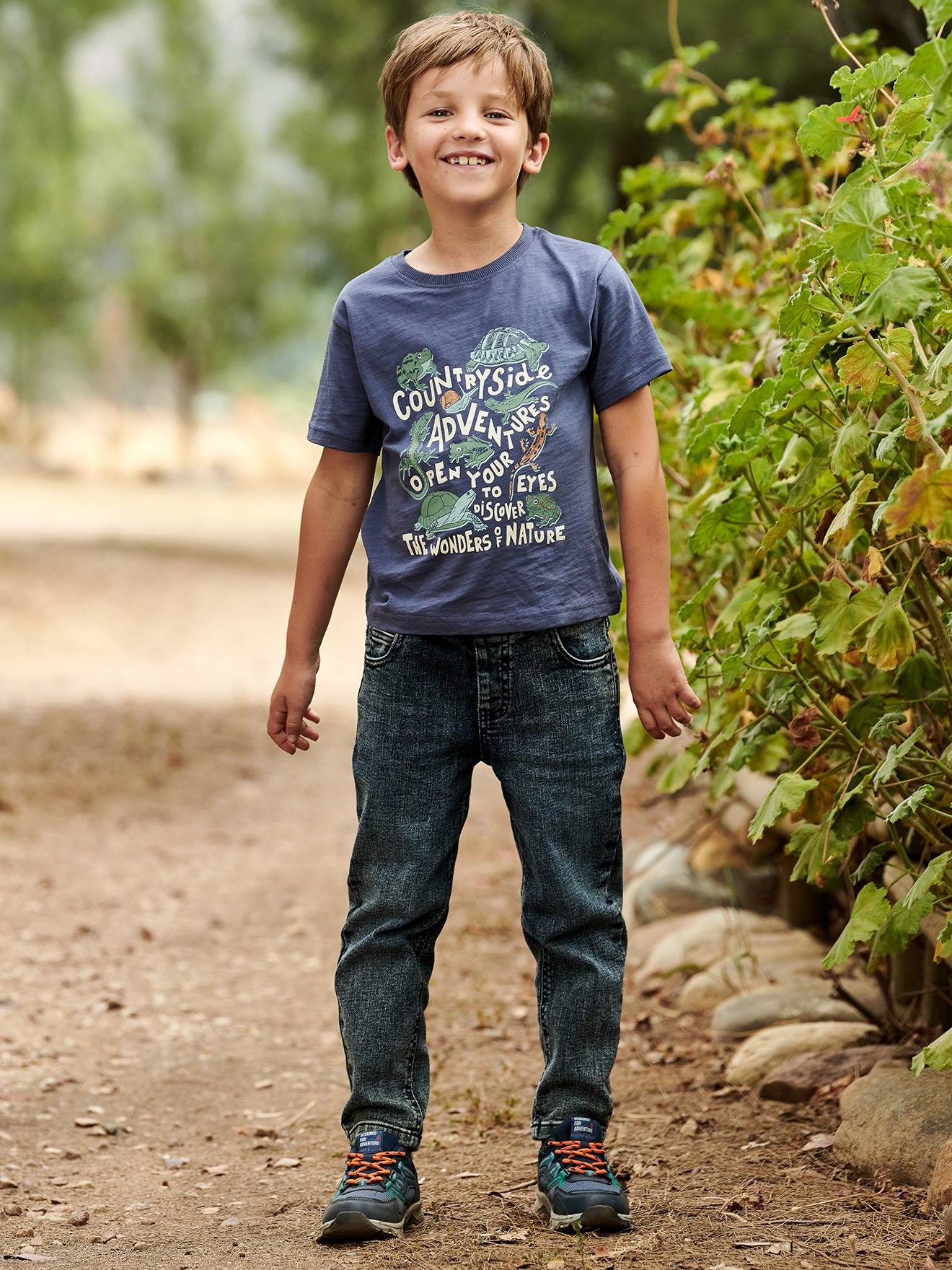 Vertbaudet Jungen T-Shirt mit Tiermotiv - dunkelblau