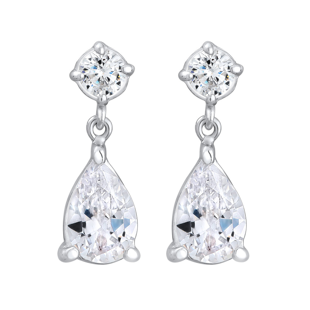 Elli Elli Boucles d'Oreilles Femmes Pendentif d'oreilles Goutte élégant avec zircon en Boucles d'oreilles