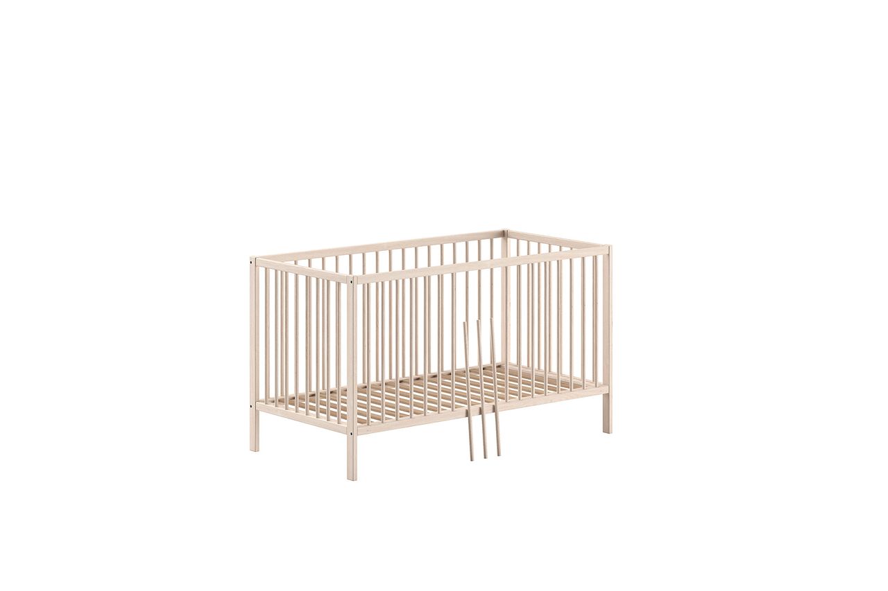 VIPACK Vipack - DINO Baby-/Juniorbett 70 x 140 cm, höhenverst. Lattenrost, Buche massiv natur lackiert