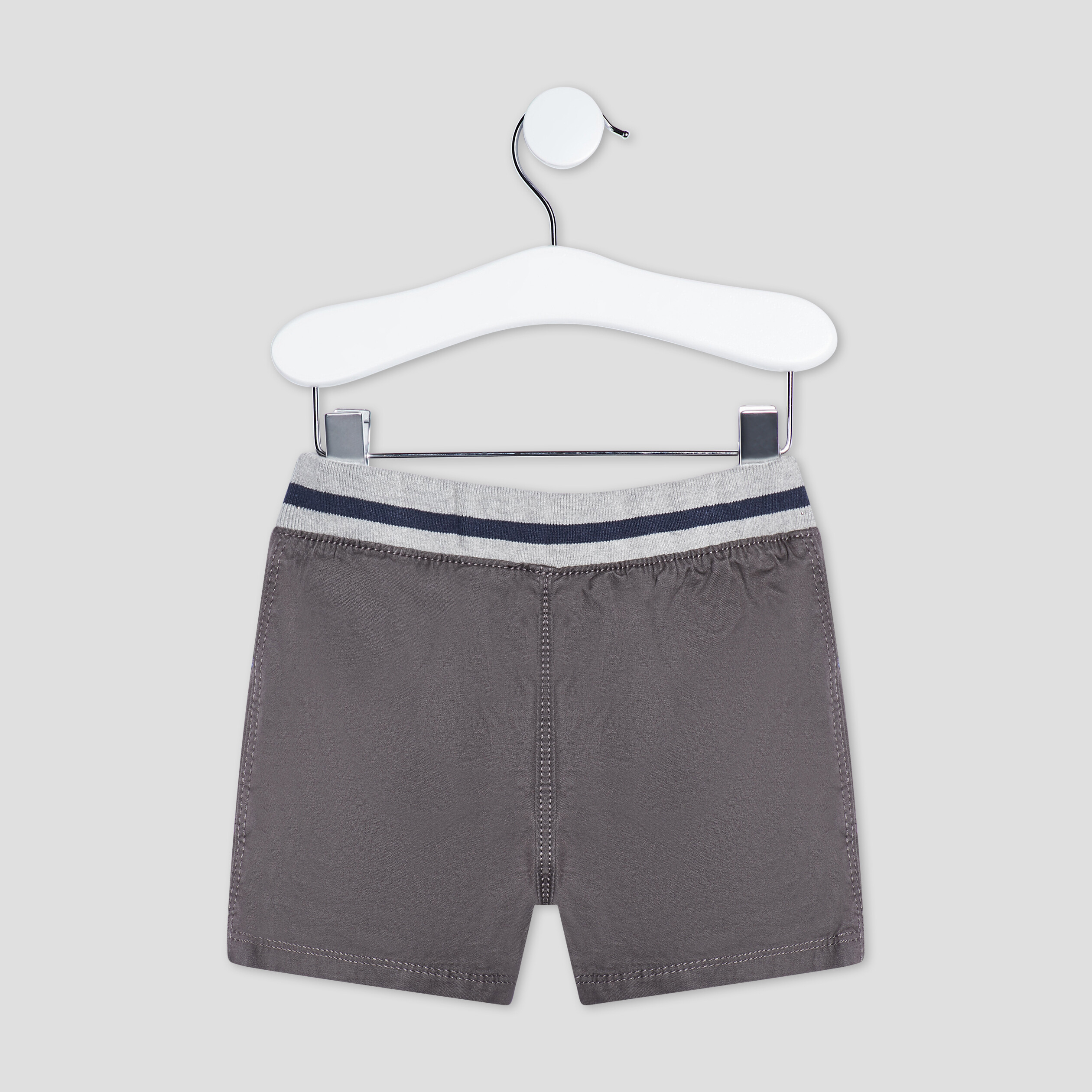Bermuda droit à taille élastiquée gris foncé bébé garçon | La Halle