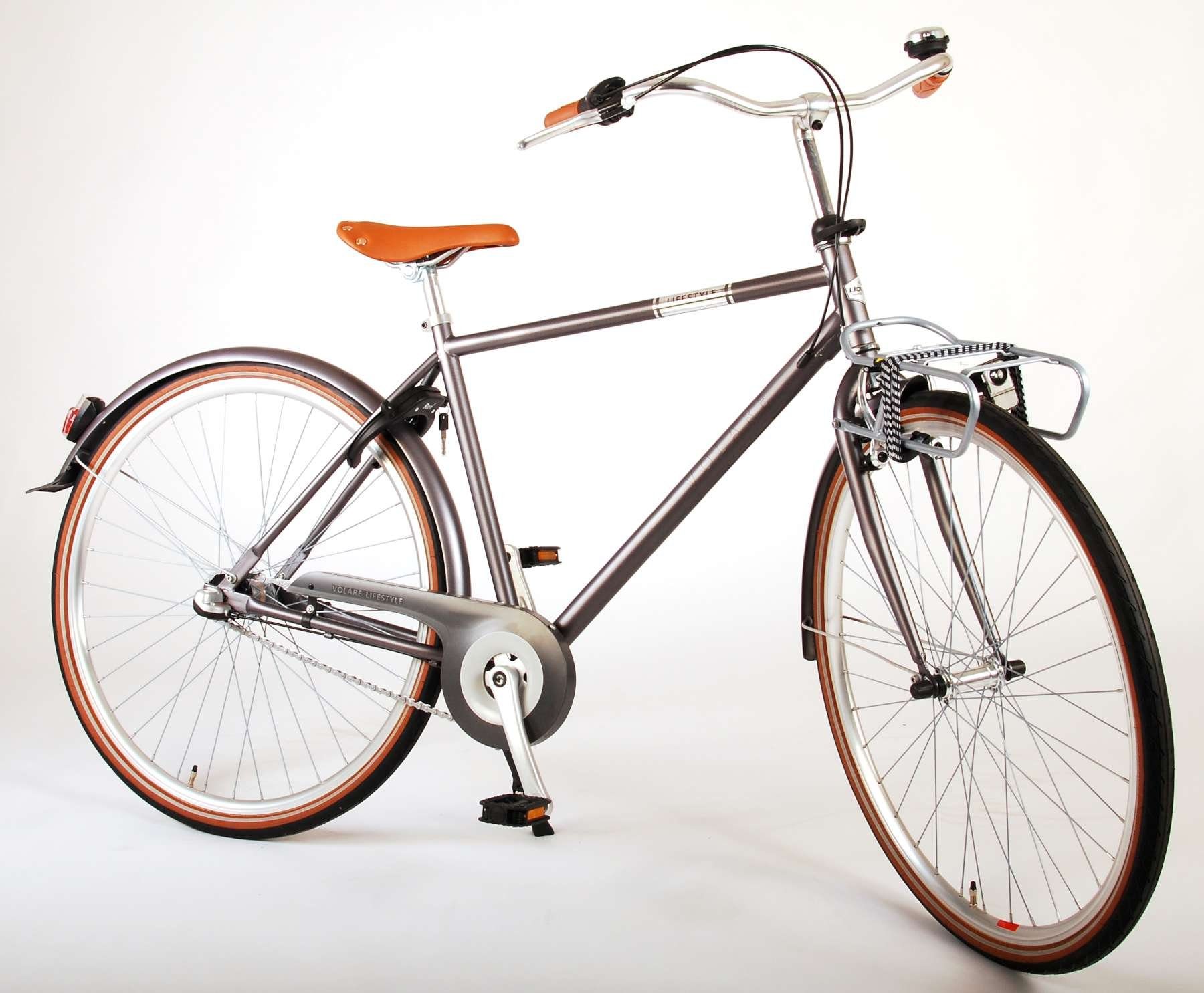 Volare Urbanbike Lifestyle Herrenfahrrad - 48 Zentimeter - Grau - Rücktrittbremse, 3 Gang Shimano Nexus 3 Gang Schaltwerk, bis 115 kg, Alter:12+, Aluminiumfelgen, 28 Zoll