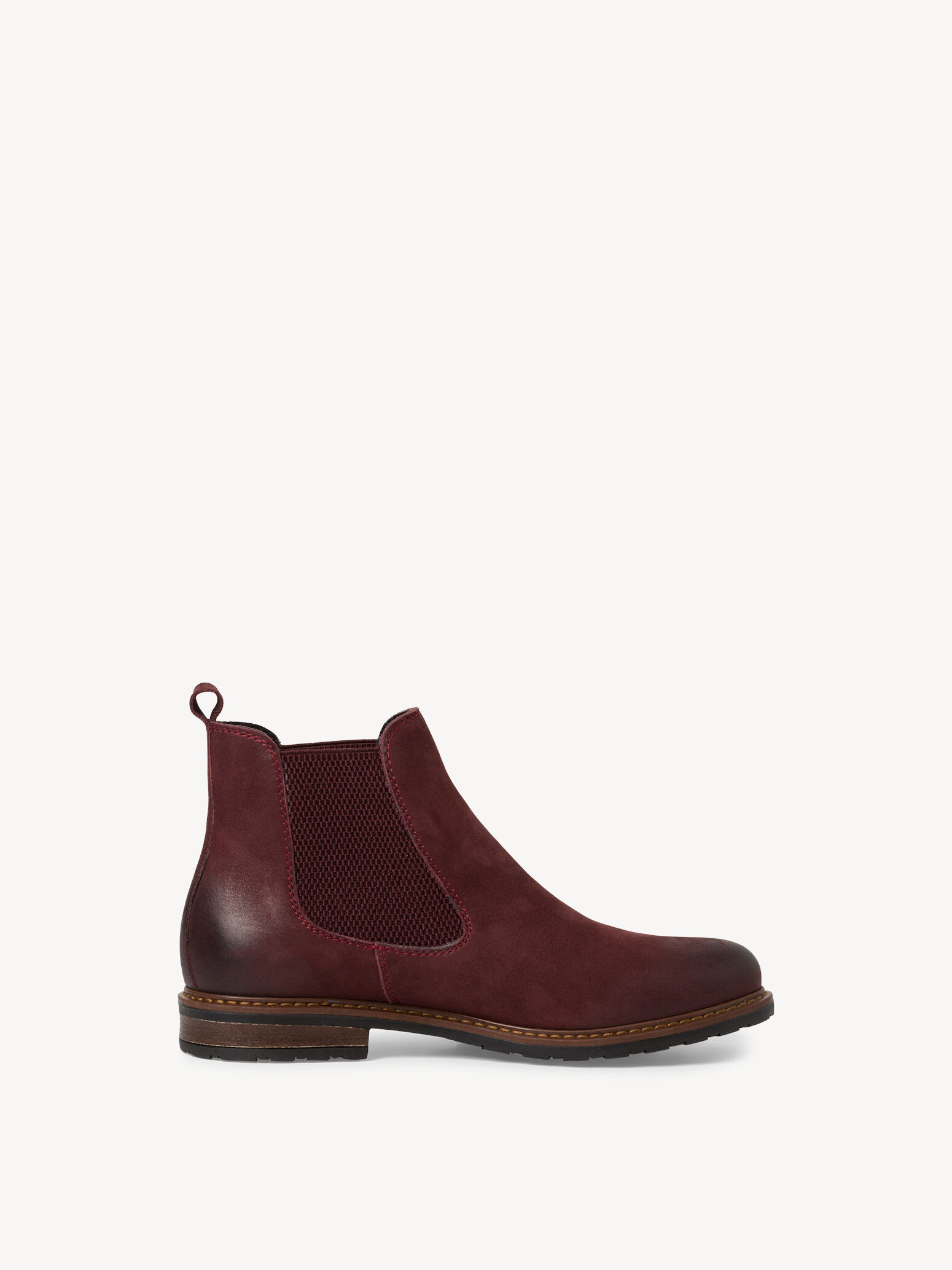 Bottine Chelsea en cuir - rouge