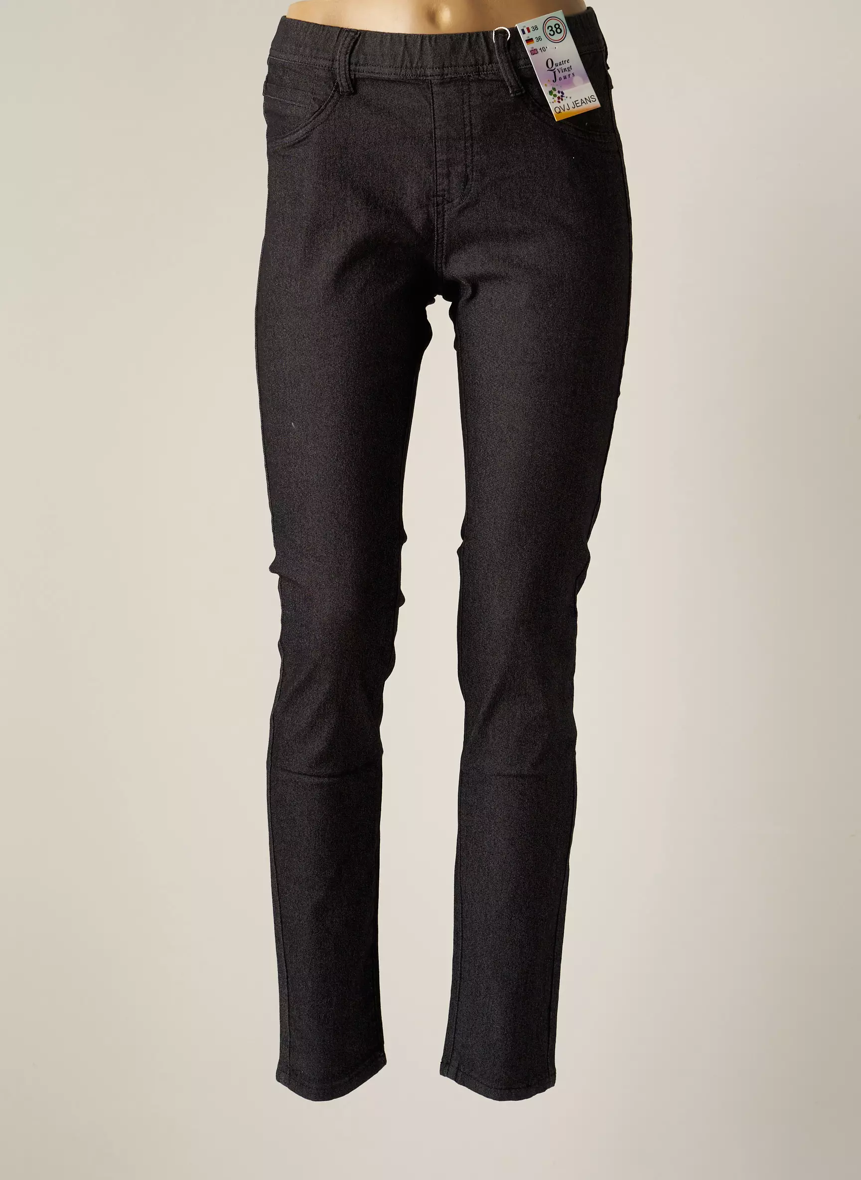 Quatre Vingt Jours Jeans Coupe Slim Femme couleur noir