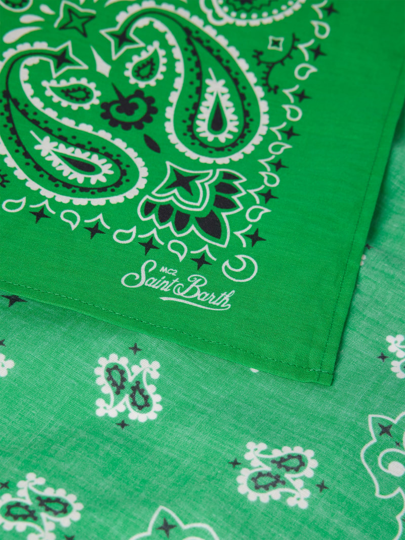 Schal mit Label-Print Modell 'FOULARD' in grün