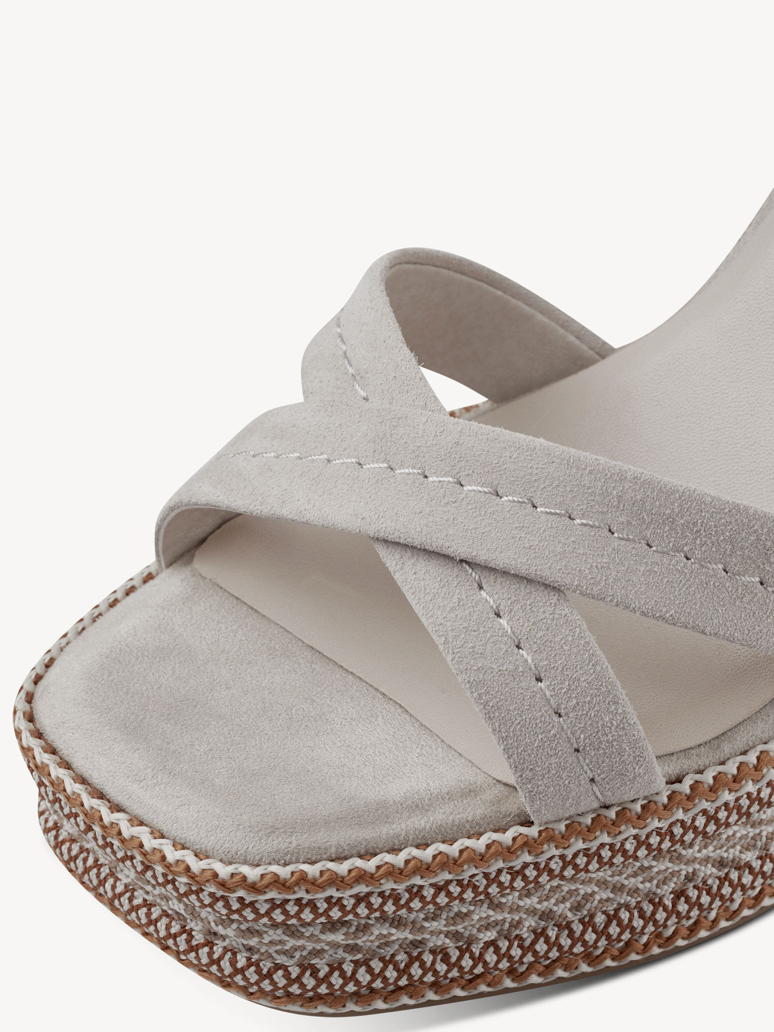 Sandale à talon en cuir - beige
