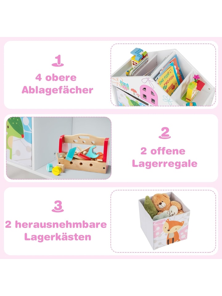 COSTWAY Spielzeugregal 2 in 1 in Bunt günstig kaufen onesize