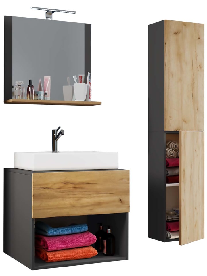ebuy24 Badmöbelset LendasII60 Anthrazit 60 x 52 cm günstig kaufen onesize