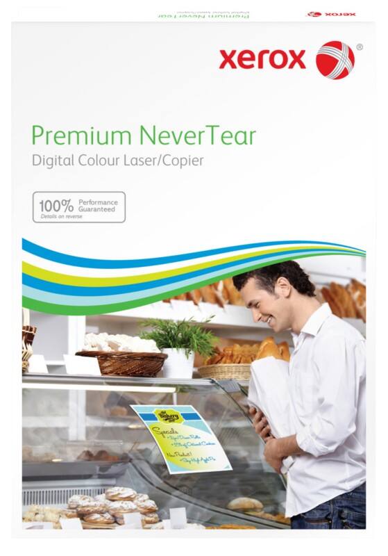 Xerox Premium NeverTear Selbstklebende Polyesterfolie SRA3 Polyesterpapier 190 g/m² Glänzend Weiß 50 Blatt